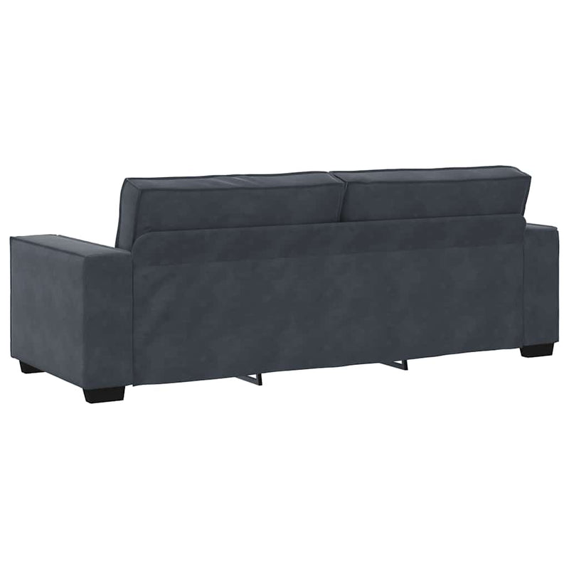 2 Piece Sofa Set with Cushions Dark Grey Velvet