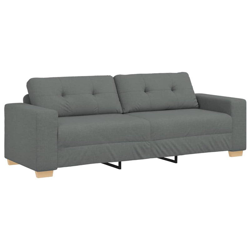 vidaXL 2 Piece Sofa Set with Cushions Dark Grey Fabric