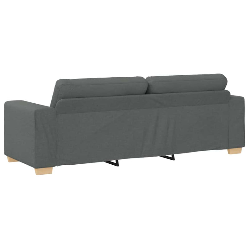 vidaXL 2 Piece Sofa Set with Cushions Dark Grey Fabric