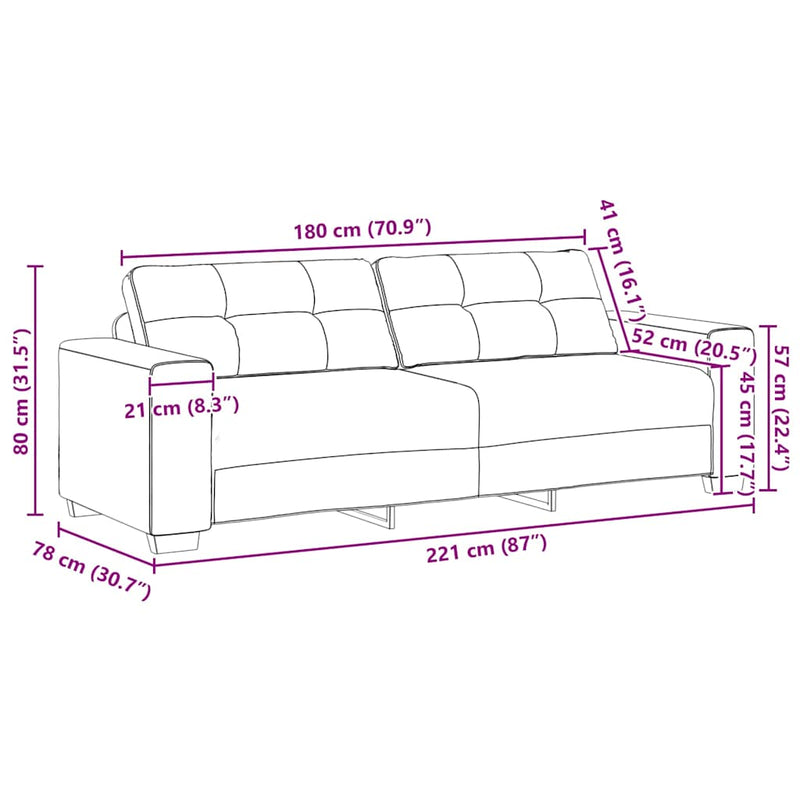 vidaXL 2 Piece Sofa Set with Cushions Dark Grey Fabric