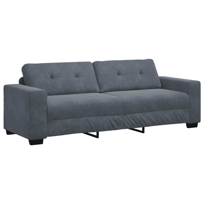 vidaXL 2 Piece Sofa Set with Cushions Dark Grey Velvet