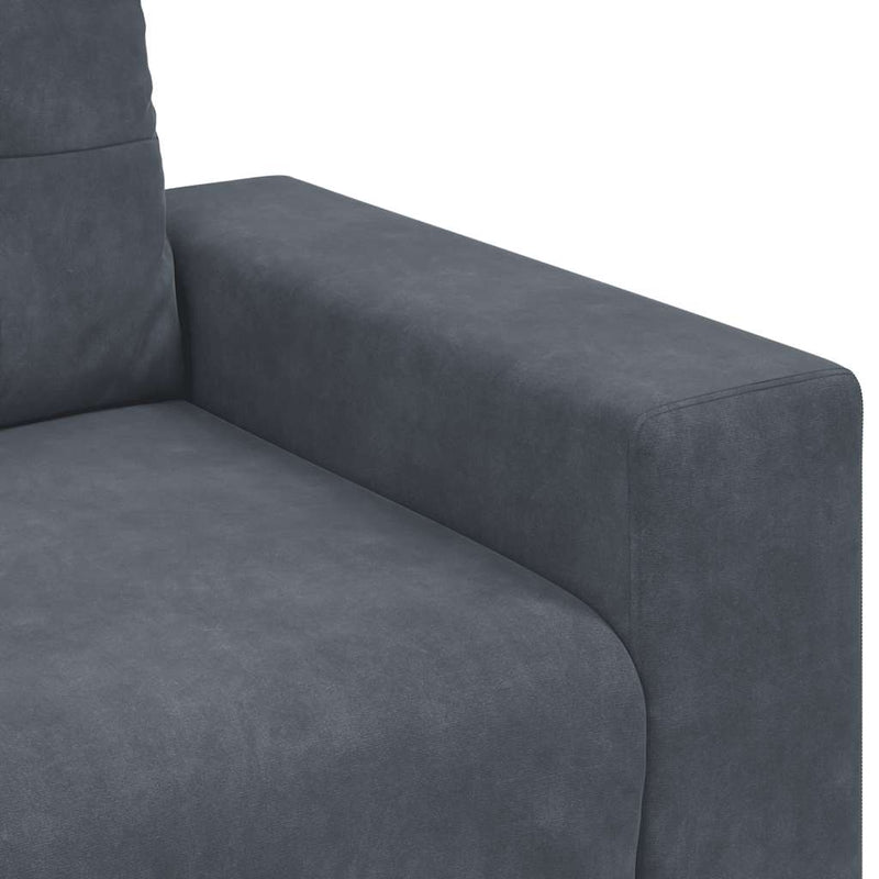 vidaXL 2 Piece Sofa Set with Cushions Dark Grey Velvet