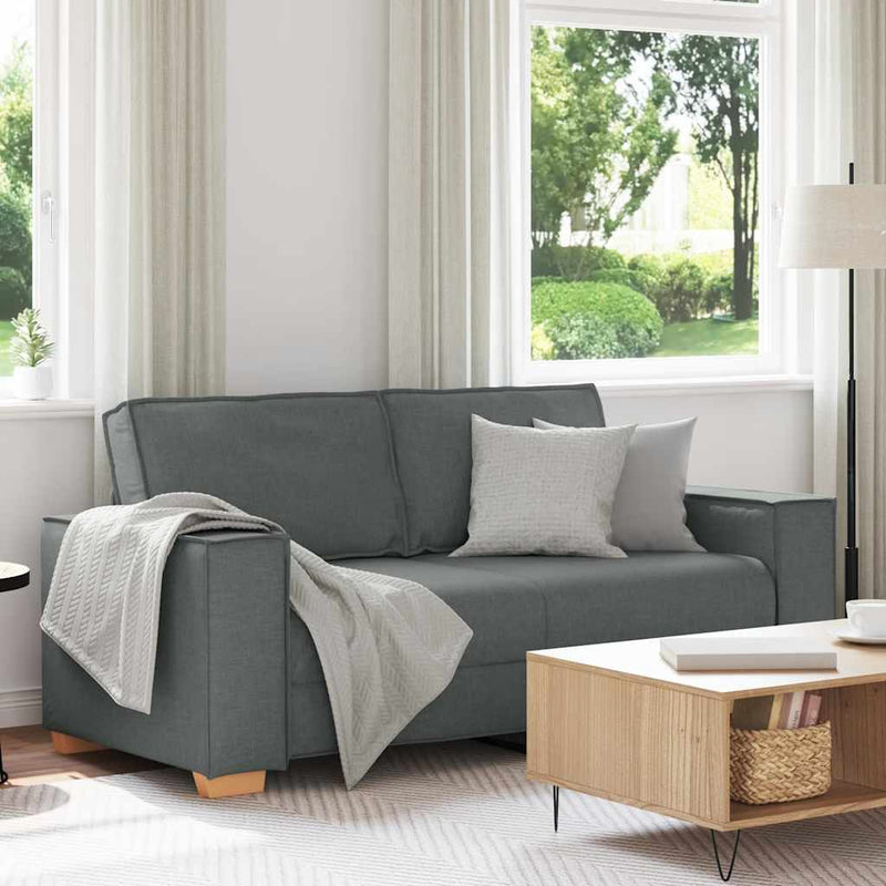 vidaXL 2-Seater Sofa Dark Grey 140 cm Fabric