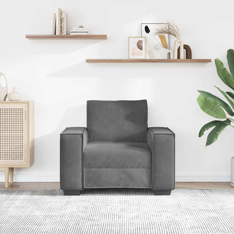 vidaXL Sofa Chair Dark Grey 60 cm Velvet
