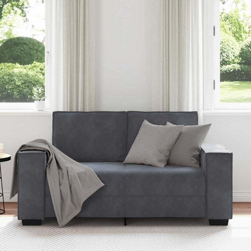 2-Seater Sofa Dark Grey 120 cm Velvet