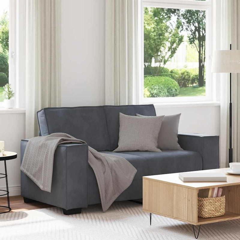 2-Seater Sofa Dark Grey 120 cm Velvet