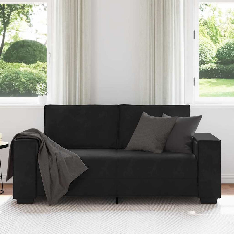 2-Seater Sofa Black 140 cm Velvet