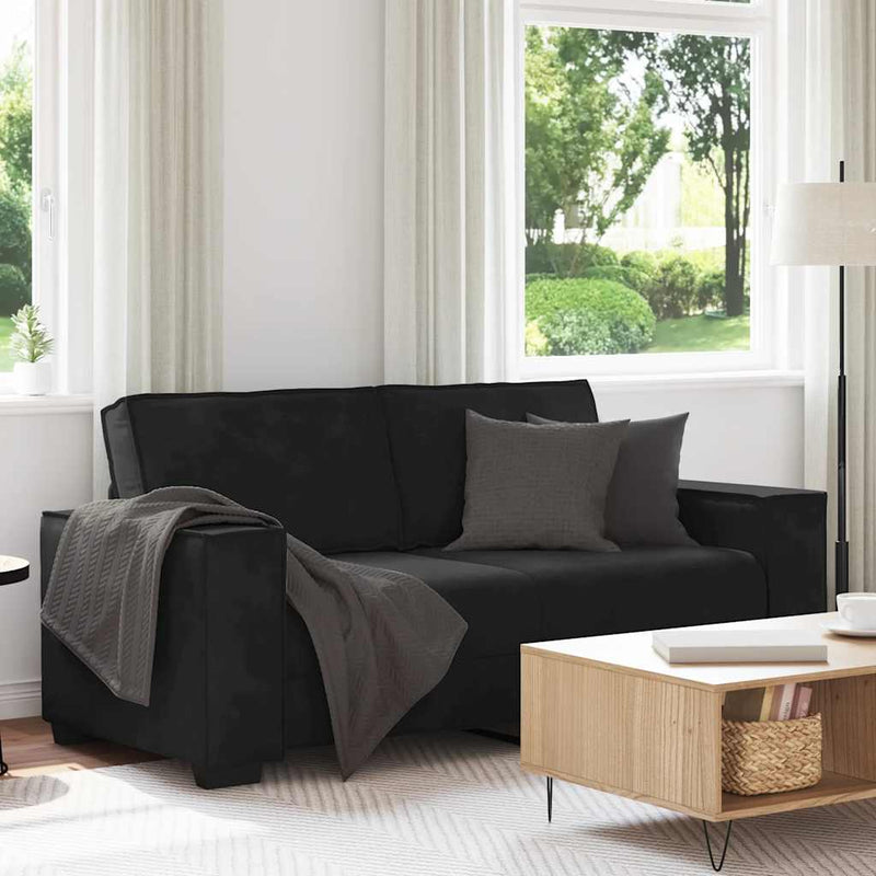 vidaXL 2-Seater Sofa Black 140 cm Velvet