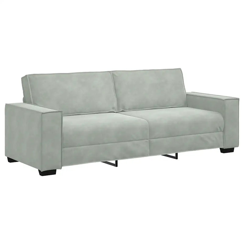 3-Seater Sofa Light Grey 220x78x84 cm Velvet