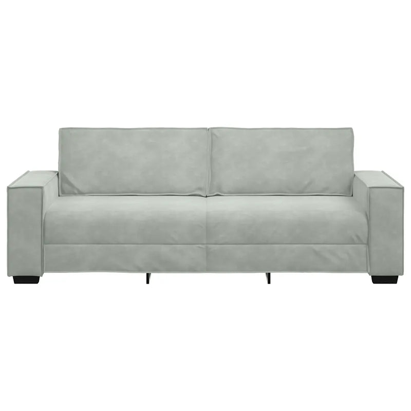 3-Seater Sofa Light Grey 220x78x84 cm Velvet