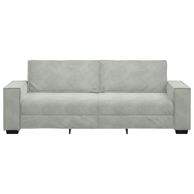 3-Seater Sofa Light Grey 180 cm Velvet