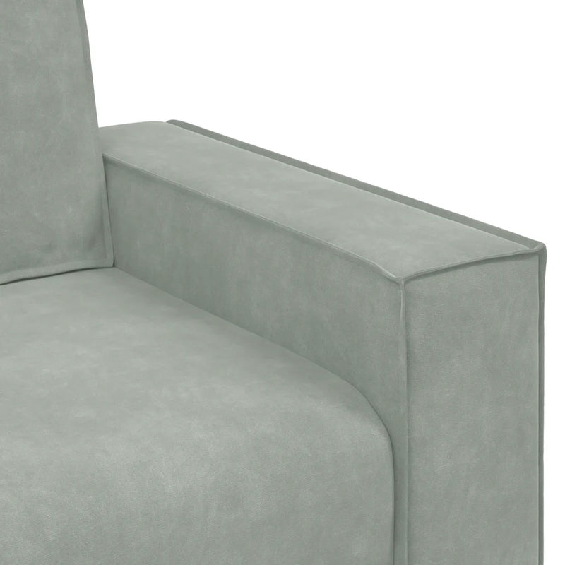 3-Seater Sofa Light Grey 220x78x84 cm Velvet