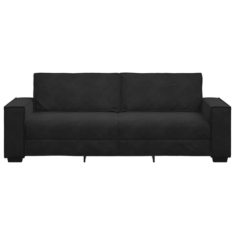 vidaXL 3-Seater Sofa Black 180 cm Velvet