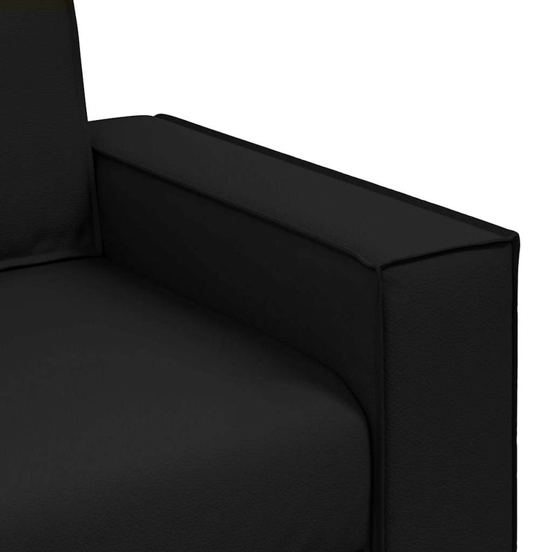 vidaXL 180 cm Loveseat Sofa with Cushion Black Faux leather
