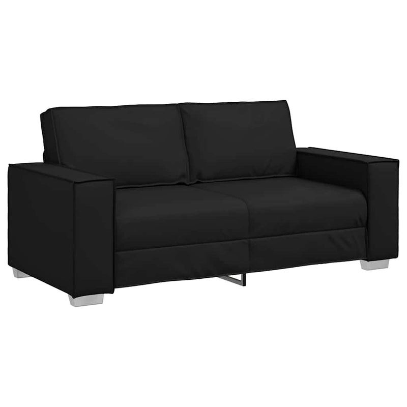 vidaXL 180 cm Loveseat Sofa with Cushion Black Faux leather