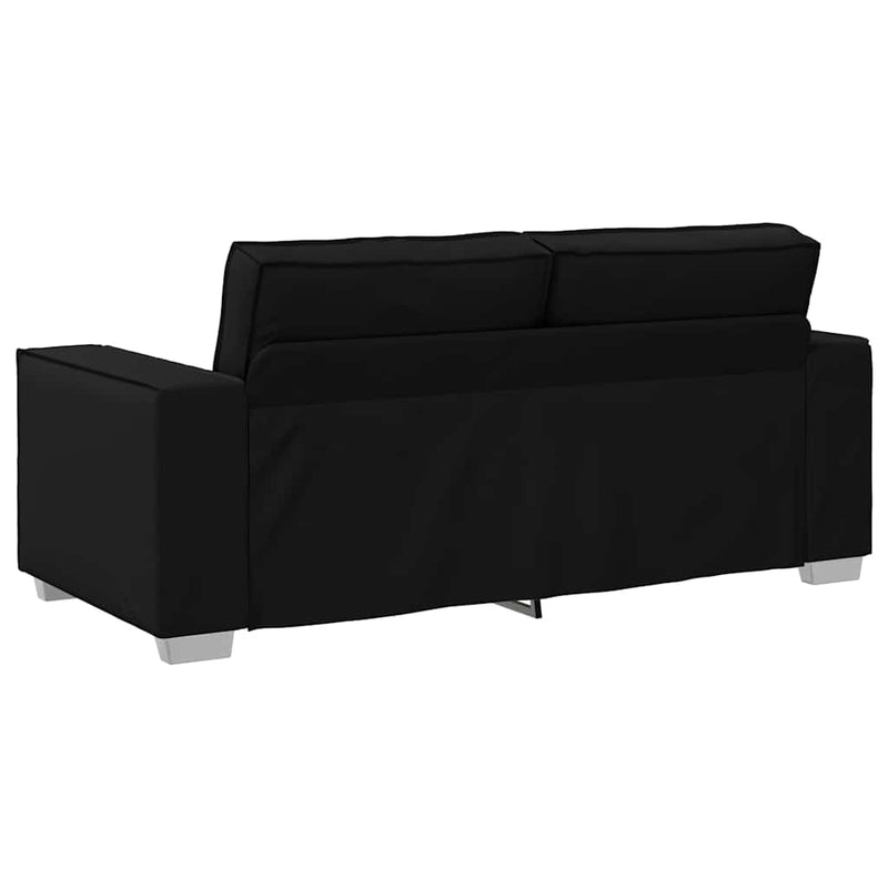 vidaXL 180 cm Loveseat Sofa with Cushion Black Faux leather
