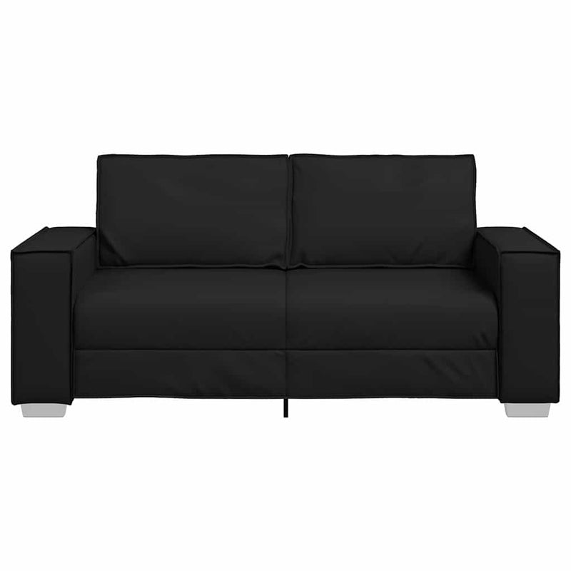 vidaXL 180 cm Loveseat Sofa with Cushion Black Faux leather