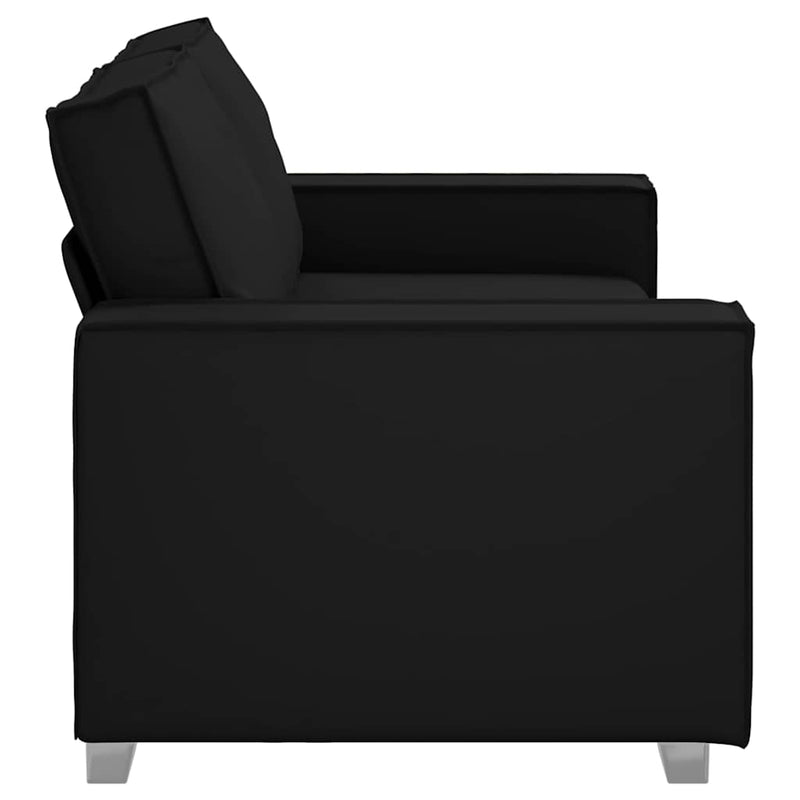 vidaXL 180 cm Loveseat Sofa with Cushion Black Faux leather
