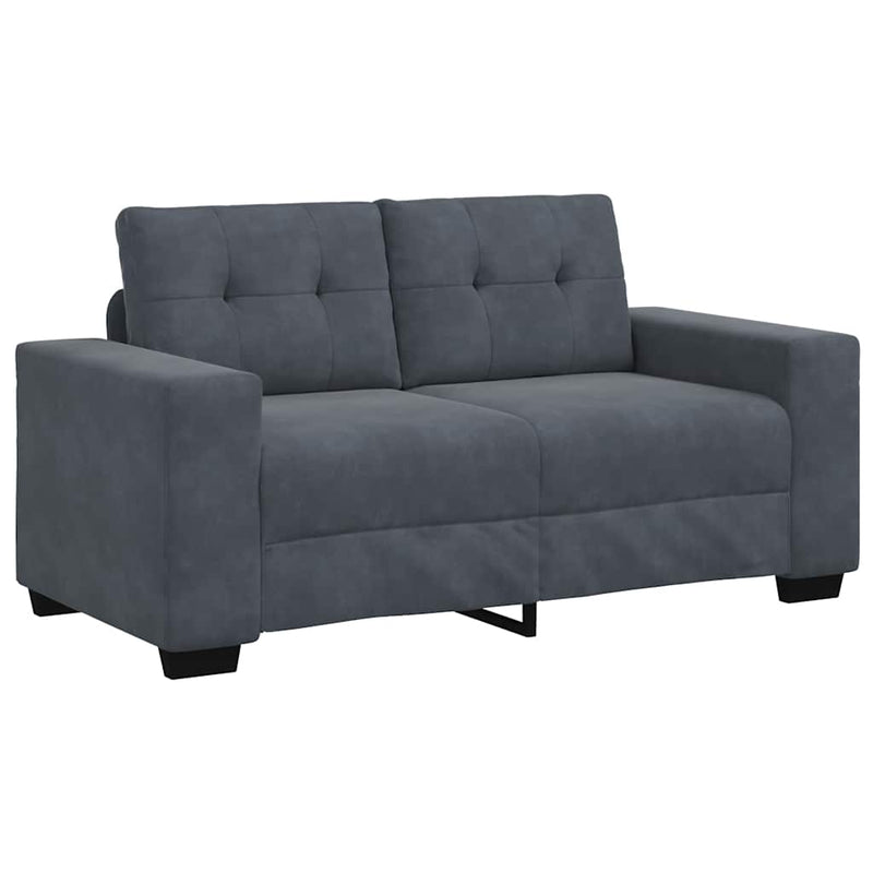 vidaXL Loveseat Sofa Dark Grey 120 cm Velvet