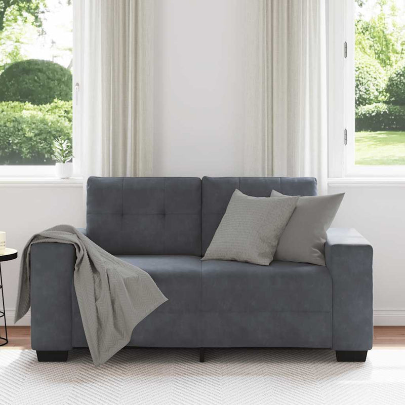 vidaXL Loveseat Sofa Dark Grey 120 cm Velvet