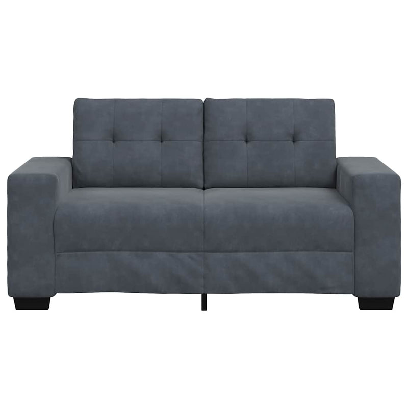 vidaXL Loveseat Sofa Dark Grey 120 cm Velvet