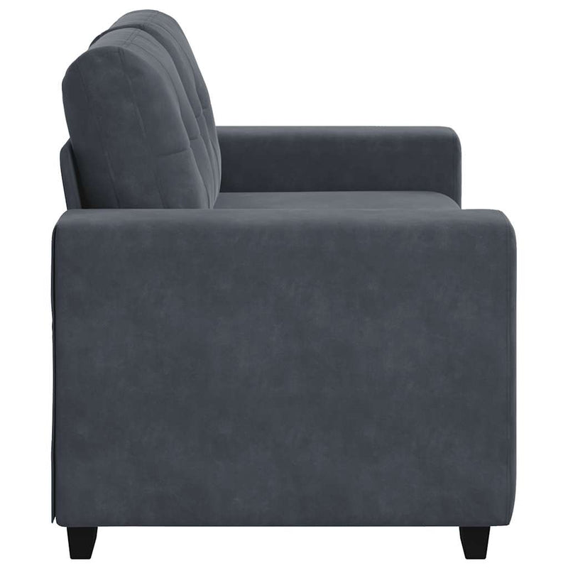 vidaXL Loveseat Sofa Dark Grey 120 cm Velvet