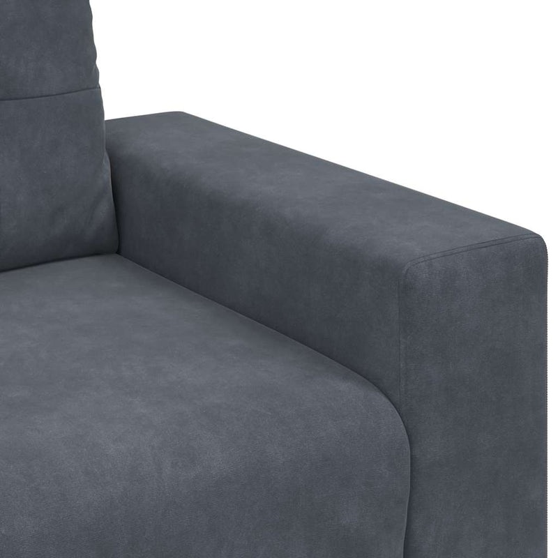 vidaXL Loveseat Sofa Dark Grey 120 cm Velvet