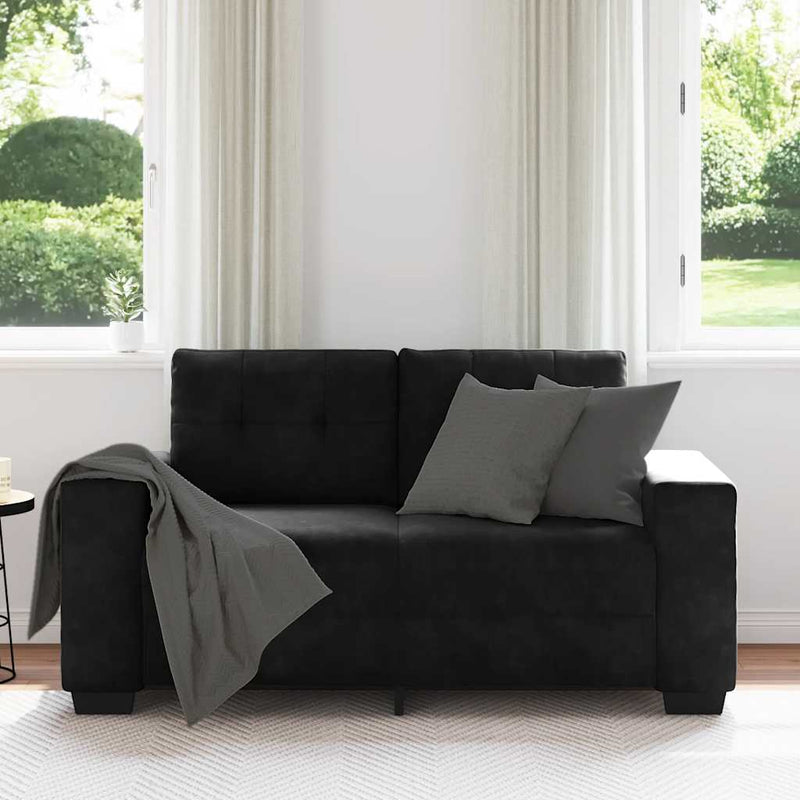 vidaXL Loveseat Sofa Black 120 cm Velvet