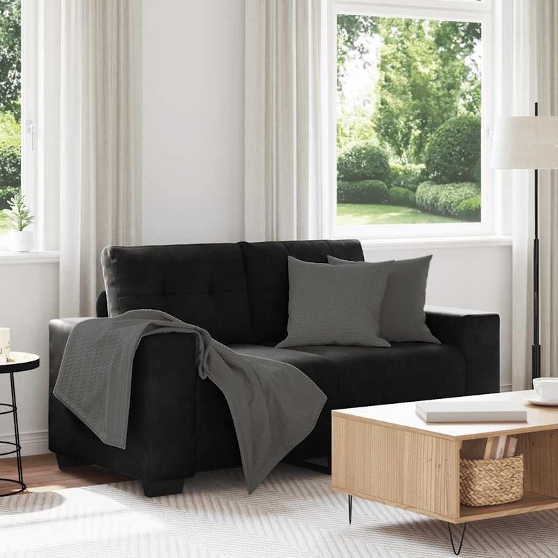 vidaXL Loveseat Sofa Black 120 cm Velvet