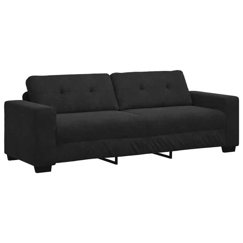 vidaXL 3-Seater Sofa Black 180 cm Velvet