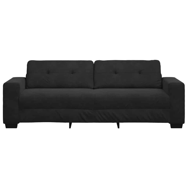vidaXL 3-Seater Sofa Black 180 cm Velvet