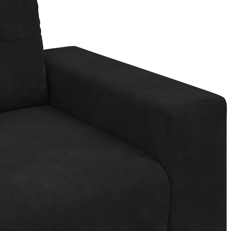 vidaXL 3-Seater Sofa Black 180 cm Velvet