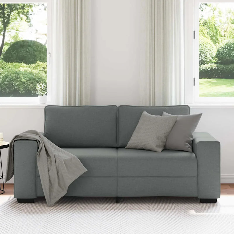 2-Seater Sofa Dark Grey 180x77x82 cm Fabric