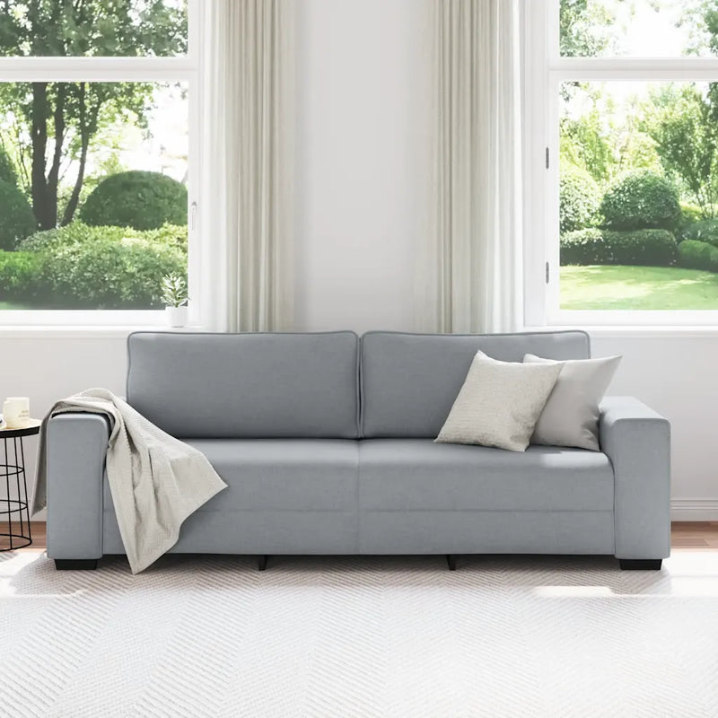 3-Seater Sofa��Light Grey 220x77x82 cm Fabric