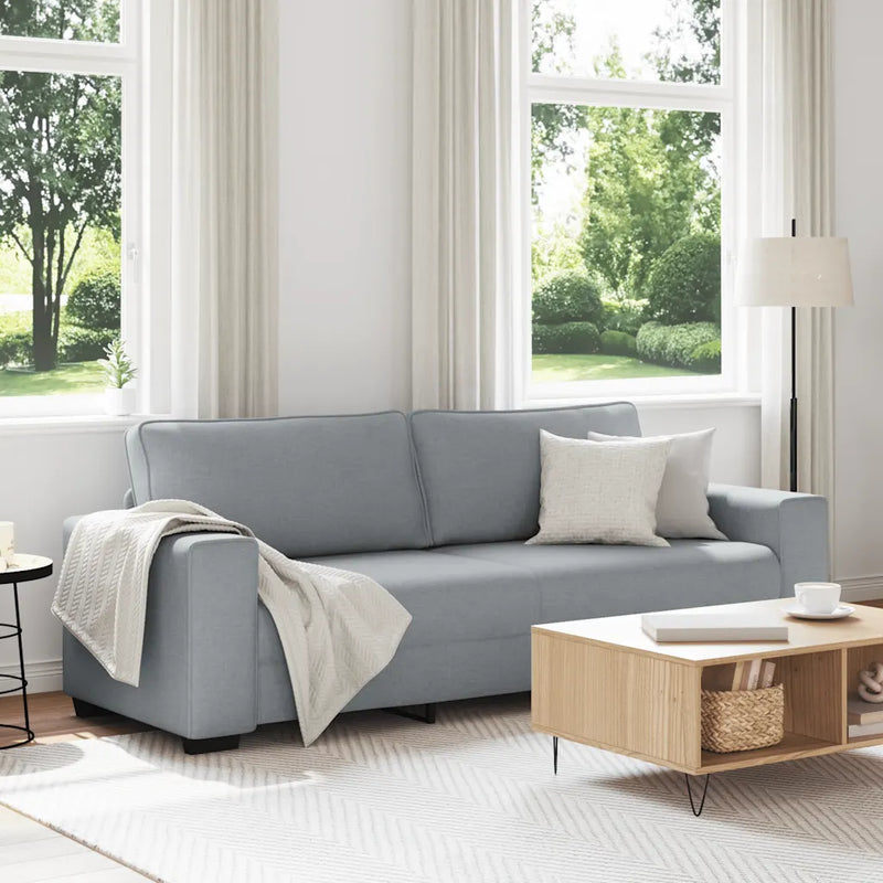 3-Seater Sofa��Light Grey 220x77x82 cm Fabric