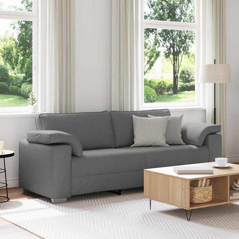 vidaXL Sofa Dark Grey 219 x 77 x 82 cm Fabric