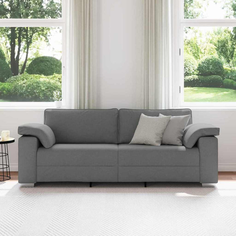 vidaXL Sofa Dark Grey 219 x 77 x 82 cm Fabric