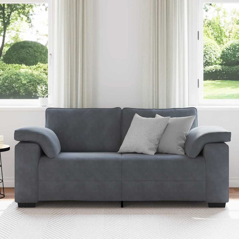 vidaXL Loveseat Sofa Dark Grey 140 cm Velvet