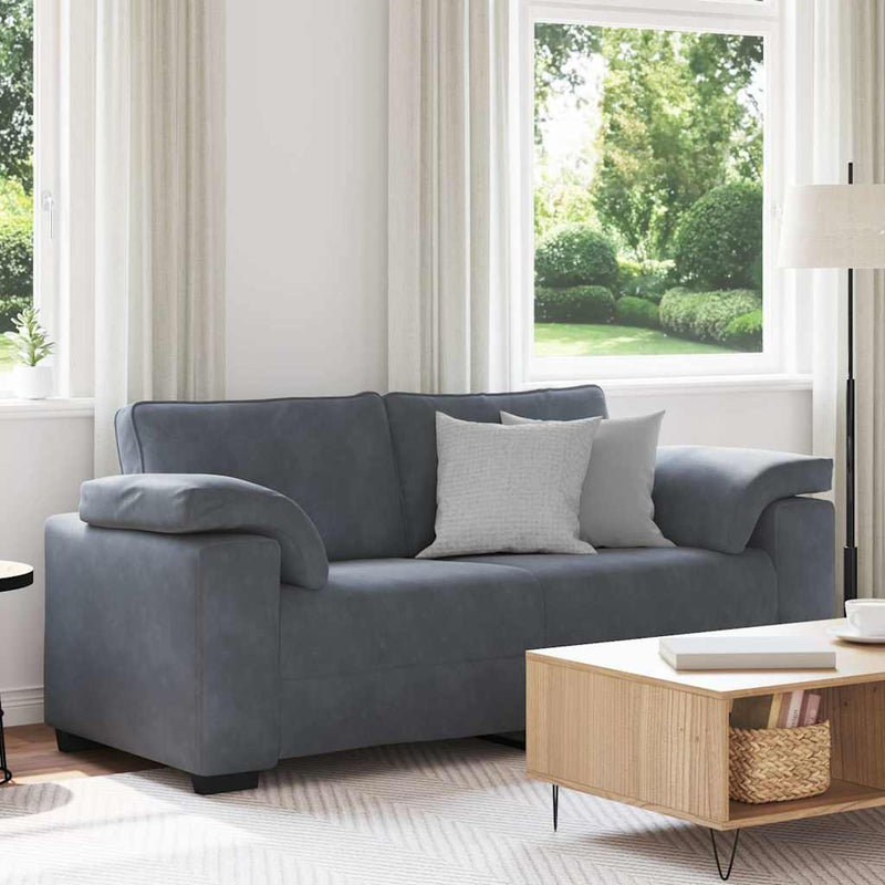 vidaXL Loveseat Sofa Dark Grey 140 cm Velvet