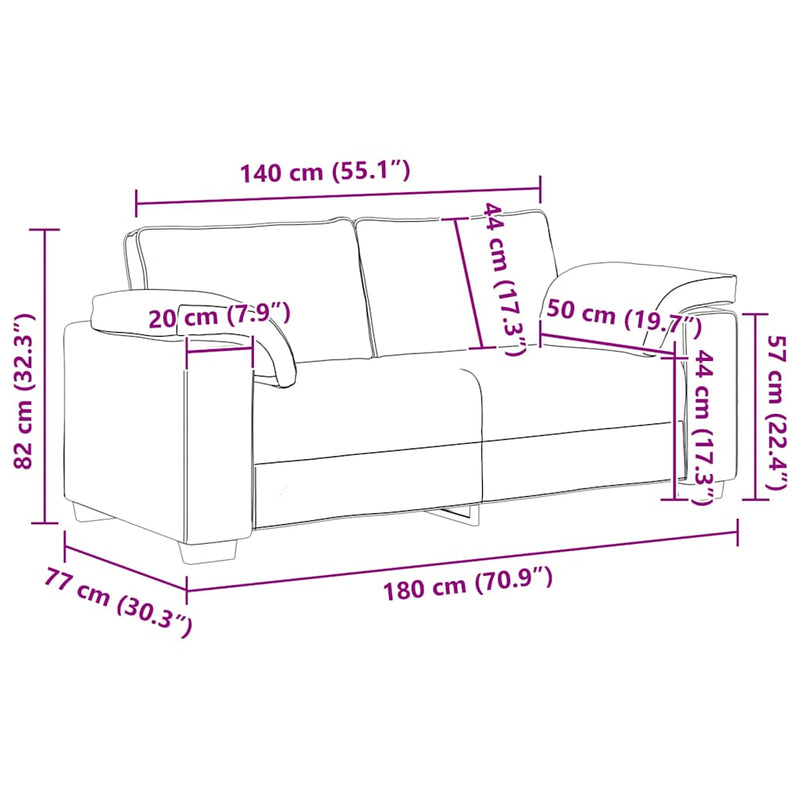 vidaXL Loveseat Sofa Black 140 cm Velvet