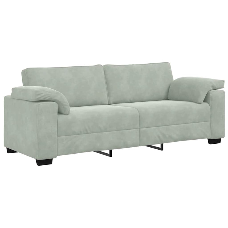 vidaXL 3-Seater Sofa Light Grey 178 cm Velvet