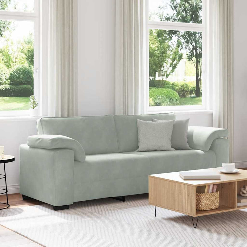 vidaXL 3-Seater Sofa Light Grey 178 cm Velvet