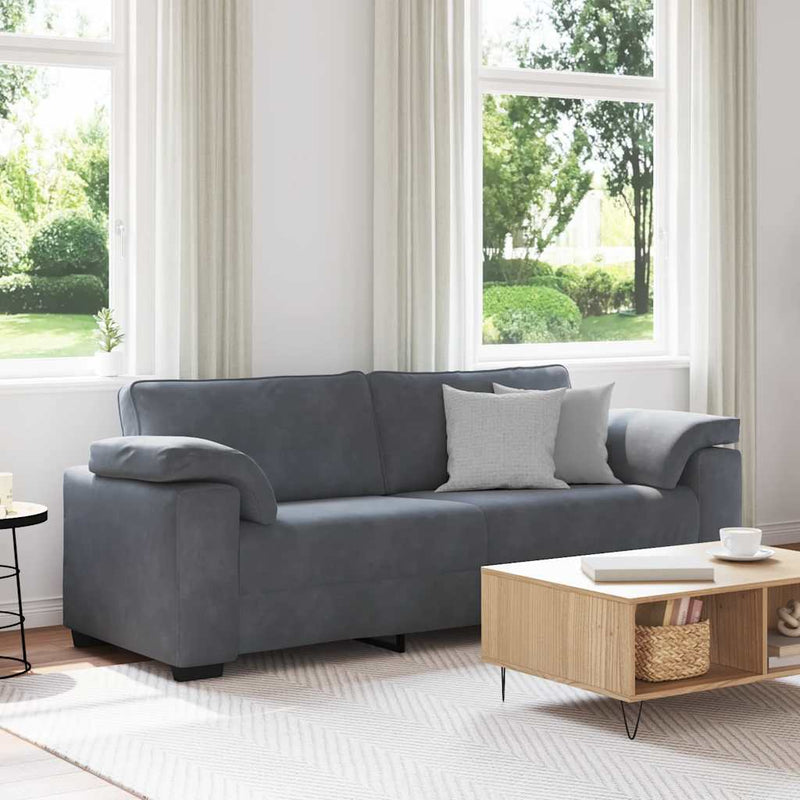 vidaXL 3-Seater Sofa Dark Grey 178 cm Velvet