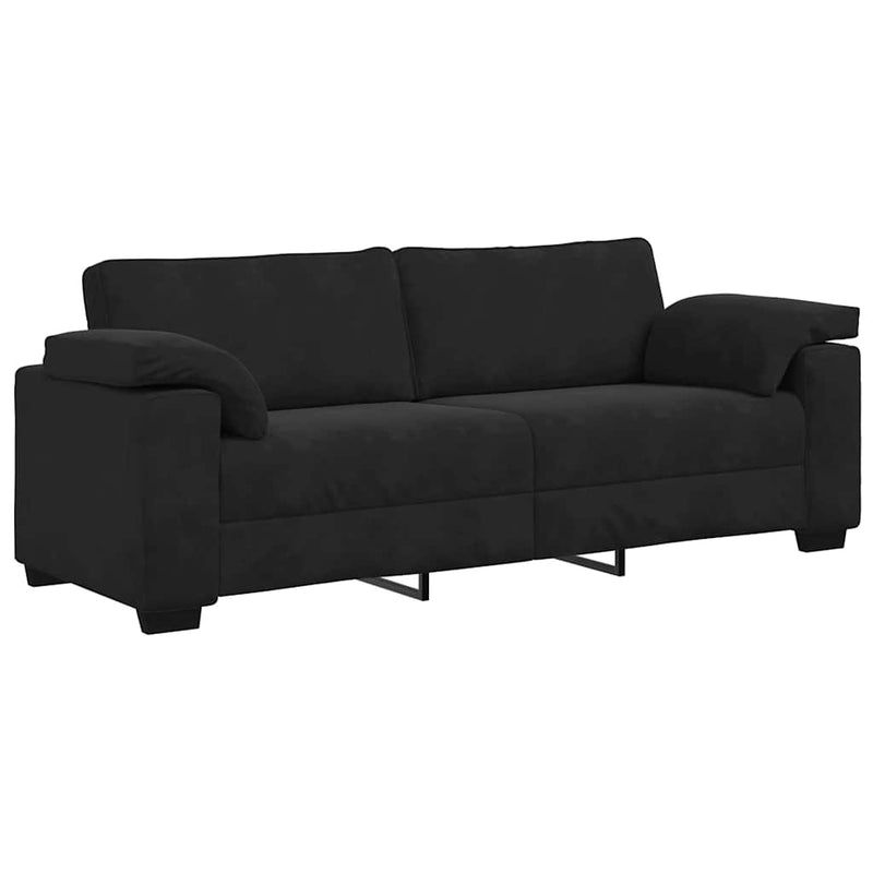 vidaXL 3-Seater Sofa Black 178 cm Velvet