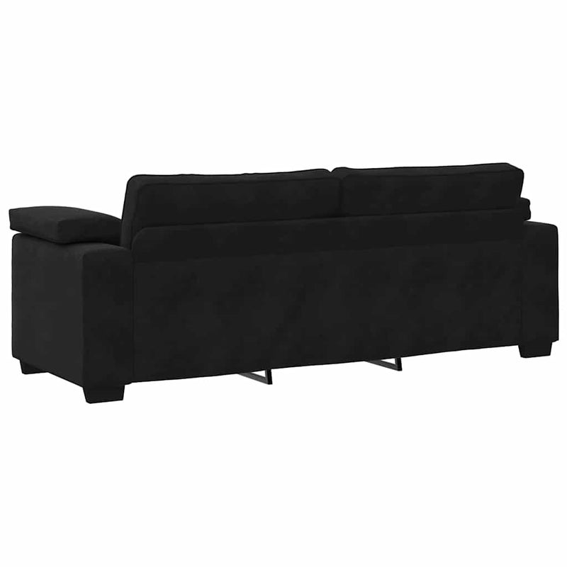 vidaXL 3-Seater Sofa Black 178 cm Velvet