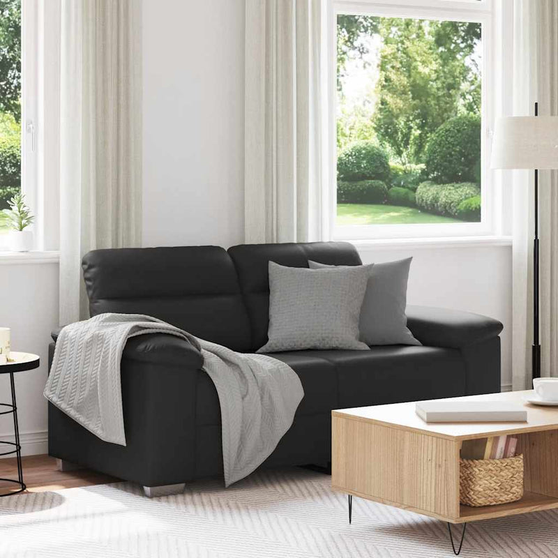 vidaXL 2-Seater Sofa Black 120 cm Faux Leather