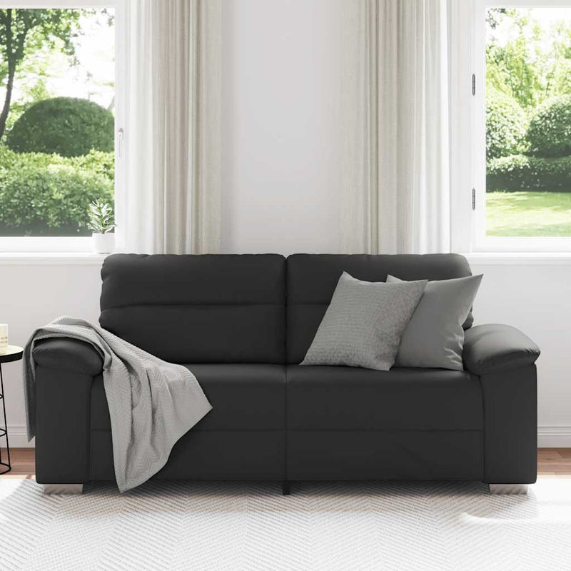 vidaXL 2-Seater Sofa Black 140 cm Faux Leather