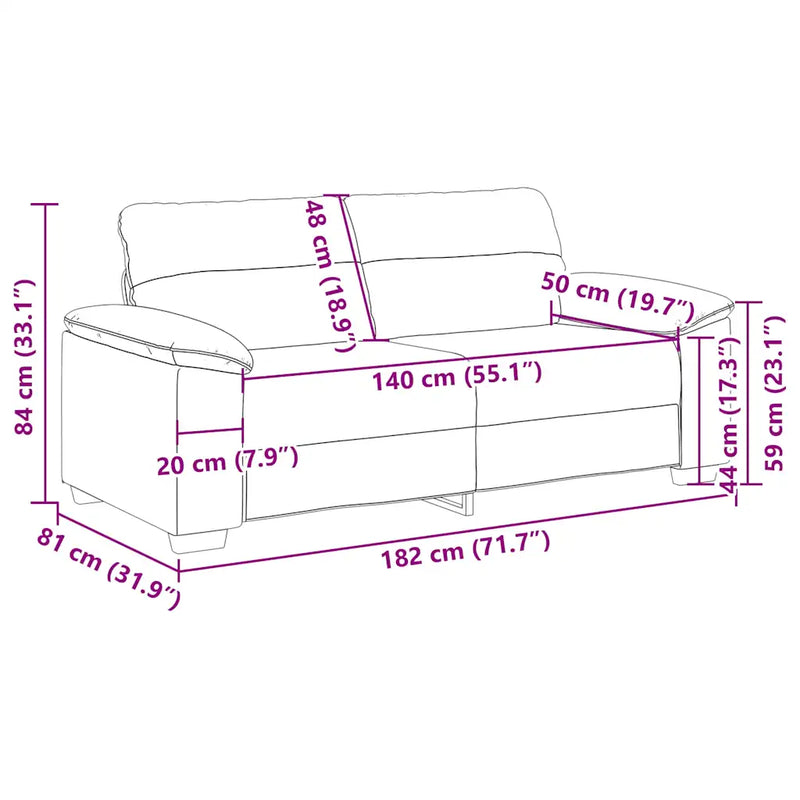 2-Seater Sofa Black 180x81x84 cm Faux Leather