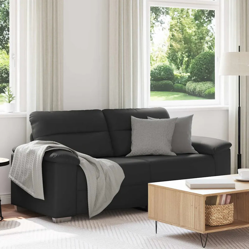 2-Seater Sofa Black 180x81x84 cm Faux Leather
