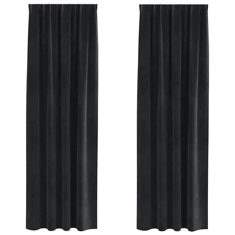 Blackout Curtains 2 pcs Black 140 x 225 cm Velvet